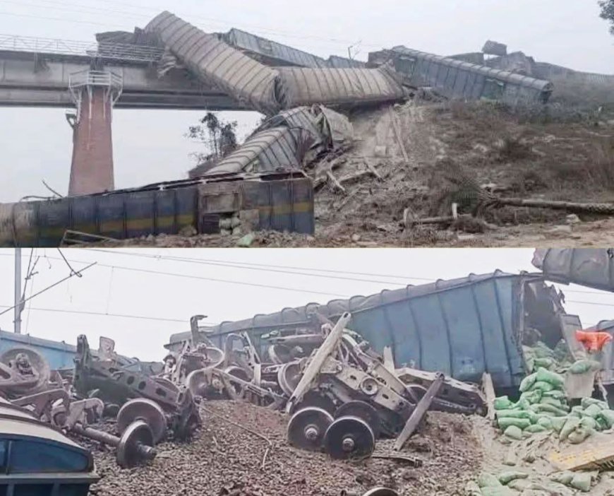 टेलवा बाजार हॉल्ट के पास बड़ा रेल हादसा, सीमेंट लदी मालगाड़ी पटरी से उतरी